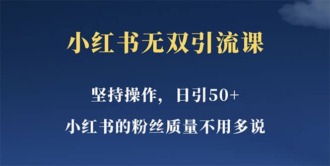 小红书无双课一天引50+女粉，不用做视频发视频，小白也很容易上手拿到结果-选优云网创