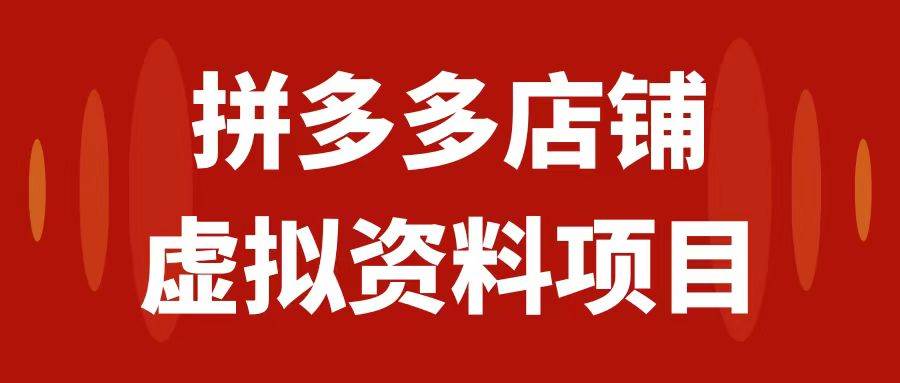 拼多多店铺虚拟项目，教科书式操作玩法，轻松月入1000+-选优云网创