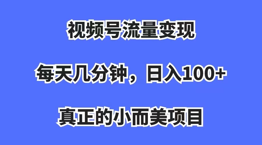 视频号流量变现，每天几分钟，收入100+，真正的小而美项目-选优云网创