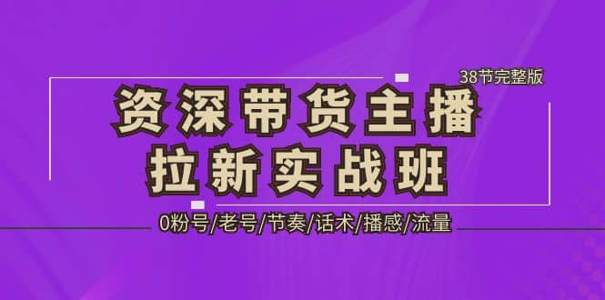 资深·带货主播拉新实战班，0粉号/老号/节奏/话术/播感/流量-38节完整版-选优云网创