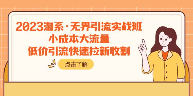 2023淘系·无界引流实战班：小成本大流量，低价引流快速拉新收割-选优云网创