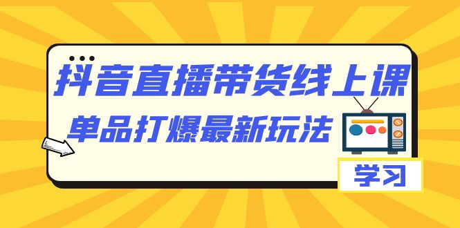 抖音·直播带货线上课，单品打爆最新玩法（12节课）-选优云网创