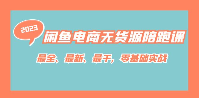 闲鱼电商无货源陪跑课，最全、最新、最干，零基础实战！-选优云网创