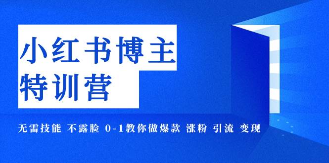 小红书博主爆款特训营-11期 无需技能 不露脸 0-1教你做爆款 涨粉 引流 变现-选优云网创