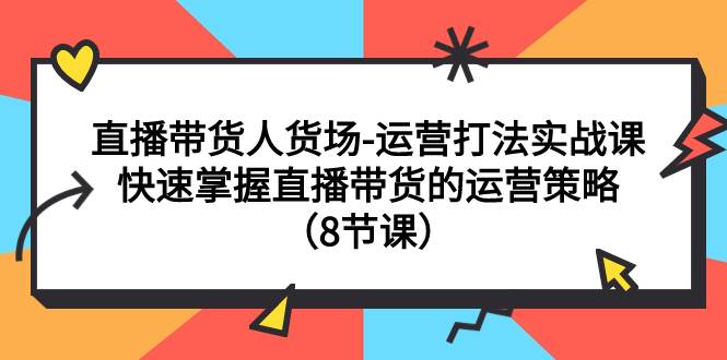 直播带货人货场-运营打法实战课：快速掌握直播带货的运营策略（8节课）-选优云网创