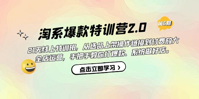 淘系爆款特训营2.0【第六期】从选品上架到付费放大 全店运营 打爆款 做好店-选优云网创