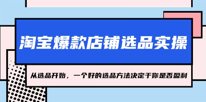 淘宝爆款店铺选品实操，2023从选品开始，一个好的选品方法决定于你是否盈利-选优云网创