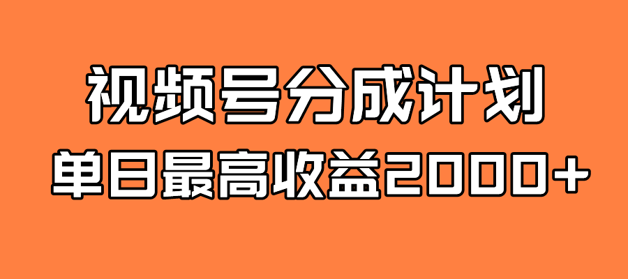 全新蓝海 视频号掘金计划 日入2000+-选优云网创