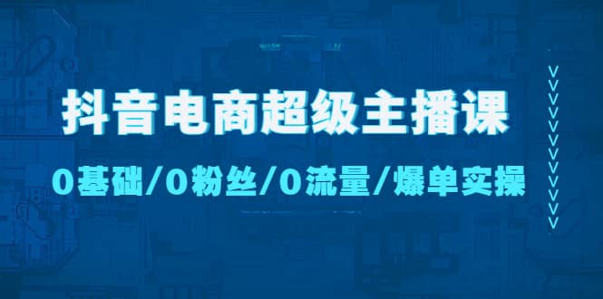 抖音电商超级主播课：0基础、0粉丝、0流量、爆单实操-选优云网创