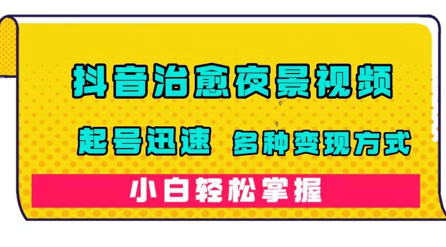 抖音治愈系夜景视频，起号迅速，多种变现方式，小白轻松掌握（附120G素材）-选优云网创