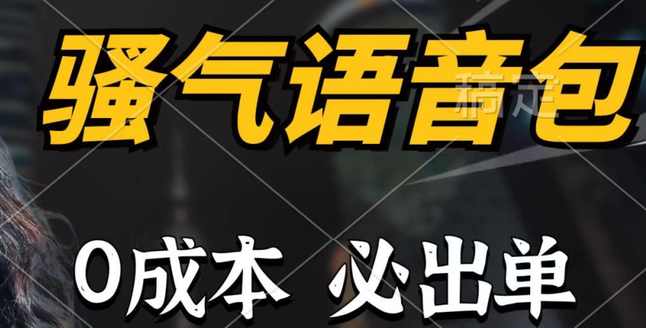 骚气语音包，0成本一天1000+，闭着眼也能出单，详细教程！-选优云网创