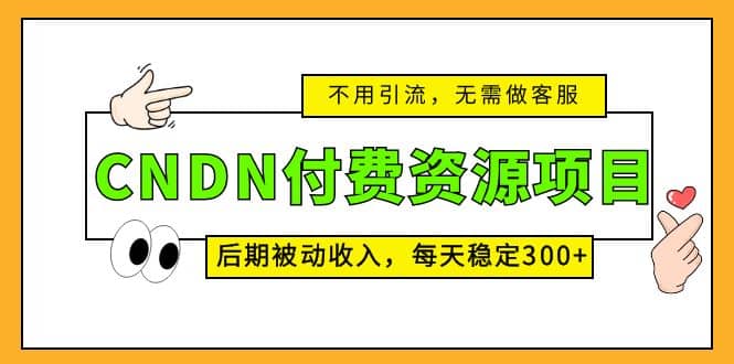 CNDN付费资源项目，不用引流，无需做客服，后期被动收入-选优云网创