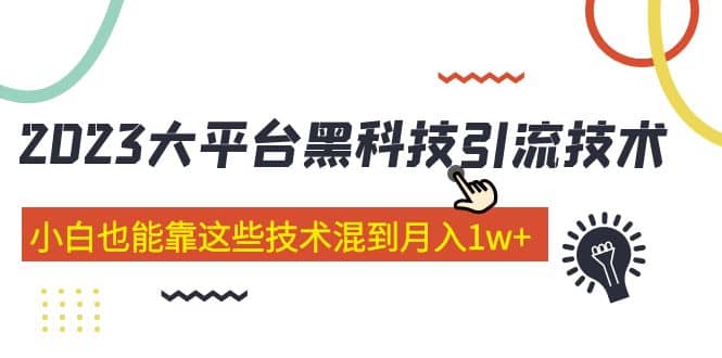 价值4899的2023大平台黑科技引流技术 29节课-选优云网创