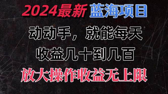 有手就行的2024全新蓝海项目，每天1小时收益几十到几百，可放大操作收...-选优云网创