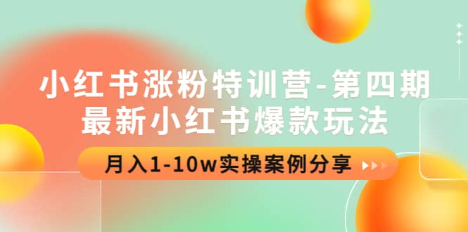 小红书涨粉特训营-第四期：最新小红书爆款玩法，实操案例分享-选优云网创