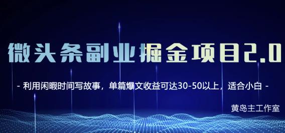 黄岛主微头条副业掘金项目第2期，单天做到50-100+收益！-选优云网创