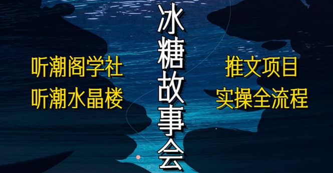 抖音冰糖故事会项目实操，小说推文项目实操全流程，简单粗暴-选优云网创