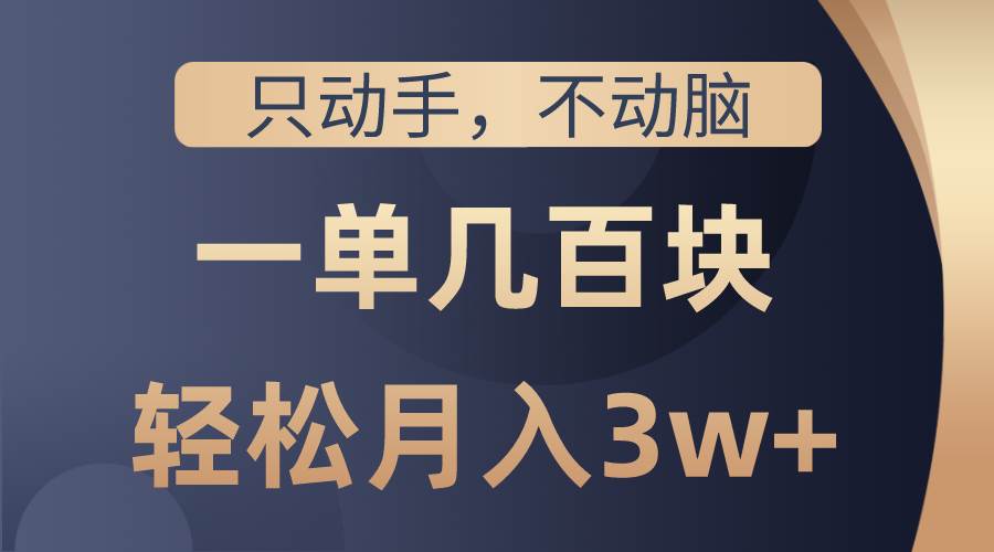 只动手不动脑，一单几百块，轻松月入3w+，看完就能直接操作，详细教程-选优云网创