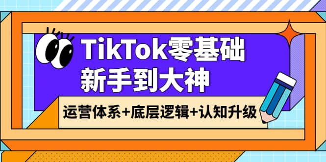 TikTok零基础新手到大神：运营体系+底层逻辑+认知升级（9节系列课）-选优云网创