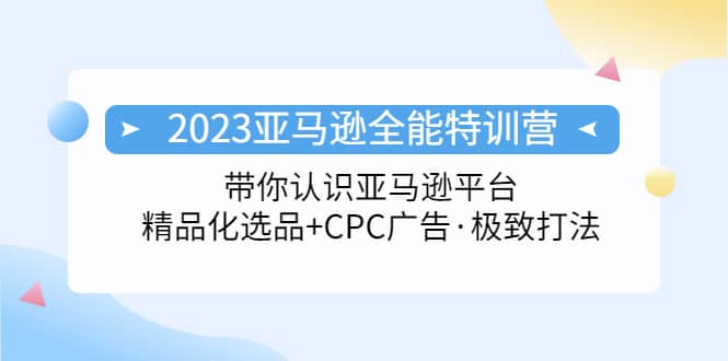 2023亚马逊全能特训营：玩转亚马逊平台+精品化·选品+CPC广告·极致打法-选优云网创