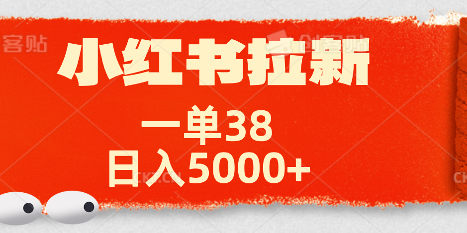 小红书拉新项目，一单38元！日入5000+【揭秘】-选优云网创