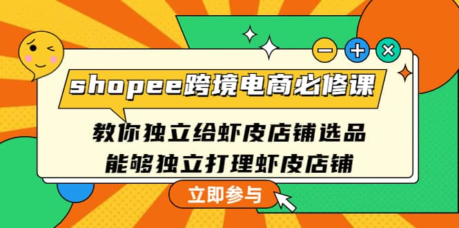 shopee跨境电商必修课：教你独立给虾皮店铺选品，能够独立打理虾皮店铺-选优云网创