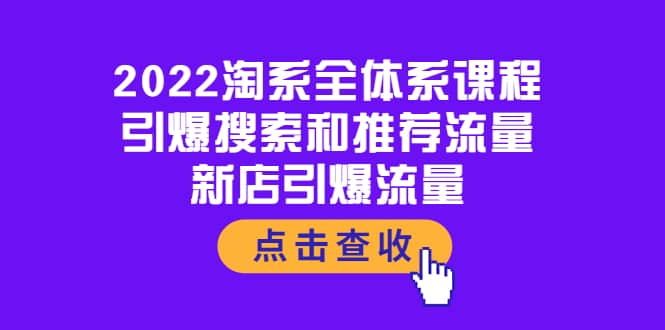 2022淘系全体系课程：引爆搜索和推荐流量，新店引爆流量-选优云网创