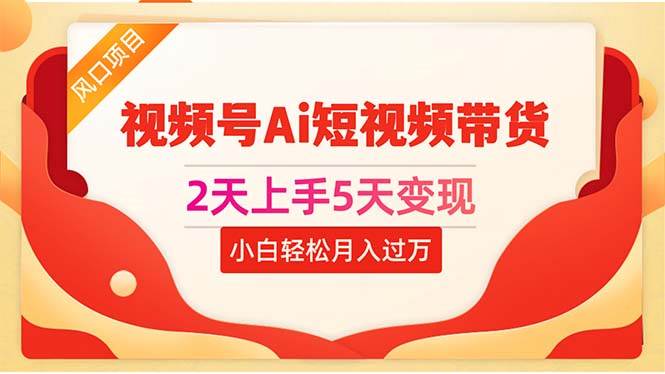 2天上手5天变现视频号Ai短视频带货0粉丝0基础小白轻松月入过万-选优云网创