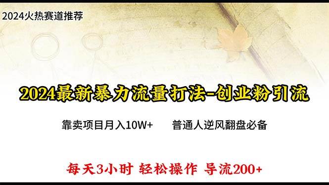 2024年最新暴力流量打法，每日导入300+，靠卖项目月入10W+-选优云网创