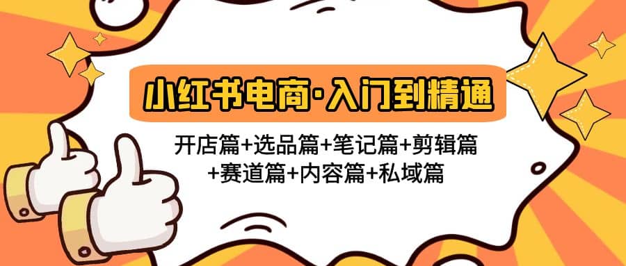 小红书电商入门到精通 开店篇+选品篇+笔记篇+剪辑篇+赛道篇+内容篇+私域篇-选优云网创