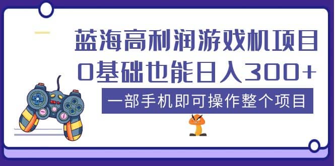 蓝海高利润游戏机项目，0基础也能日入300+。一部手机即可操作整个项目-选优云网创