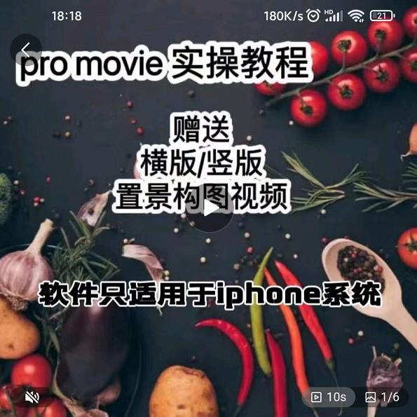 漆十二美食摄影，25​节promovie实操高手课节-选优云网创