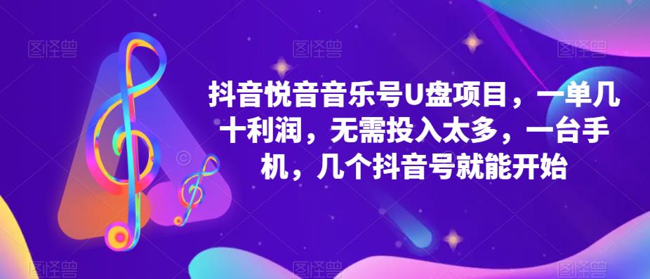 抖音音乐号U盘项目 一单几十利润 无需投入太多 一台手机 几个抖音号就开始-选优云网创