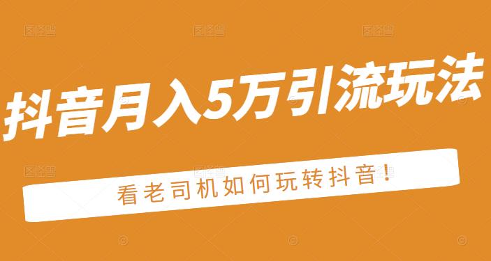 老古董·抖音月入5万引流玩法，看看老司机如何玩转抖音(附赠：抖音另类引流思路)-选优云网创