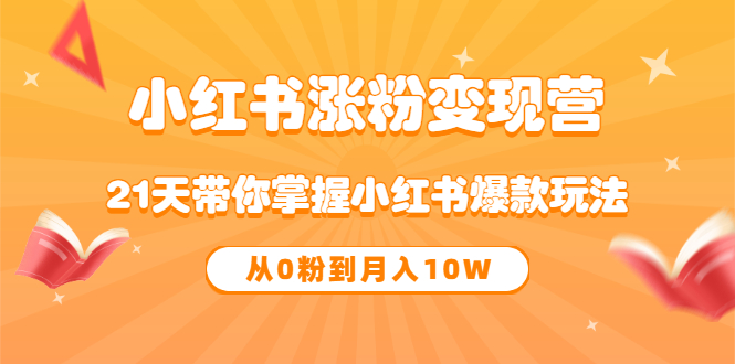 《小红书涨粉变现营》21天带你掌握小红书爆款玩法 从0粉到月入10W-选优云网创