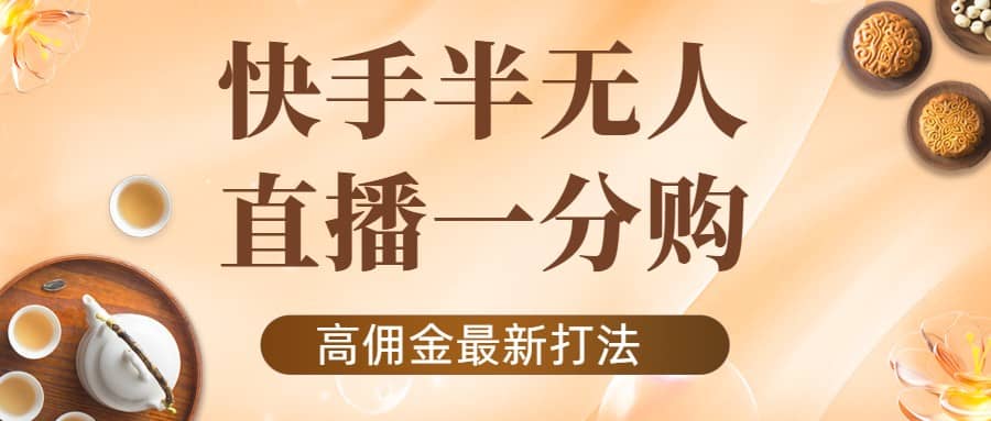 外面收费1980的快手半无人一分购项目，不露脸的最新电商打法-选优云网创