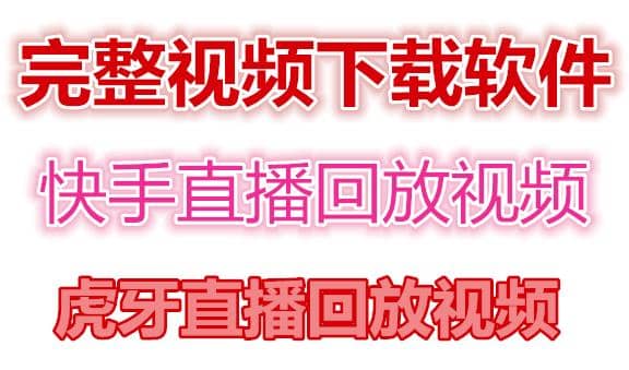 快手直播回放视频/虎牙直播回放视频完整下载(电脑软件+视频教程)-选优云网创