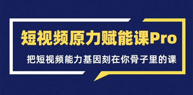 短视频原力赋能课Pro，把短视频能力基因刻在你骨子里的课（价值4999元）-选优云网创