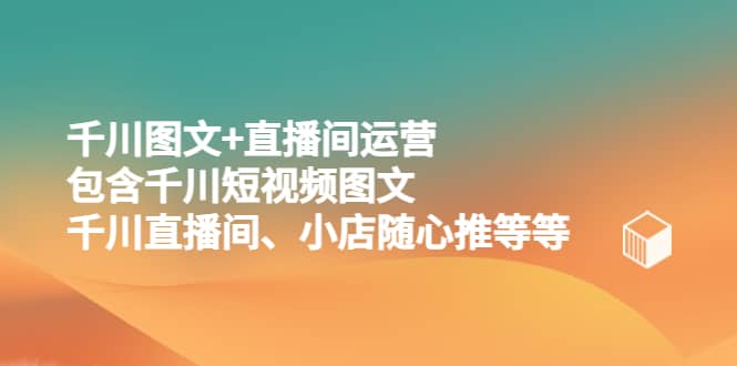 千川图文+直播间运营，包含千川短视频图文、千川直播间、小店随心推等等-选优云网创