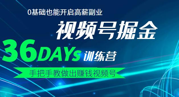 【视频号掘金营】36天手把手教做出赚钱视频号，0基础也能开启高薪副业-选优云网创