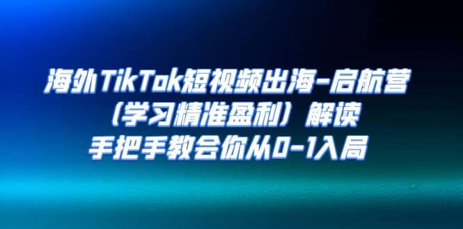 海外TikTok短视频出海-启航营（学习精准盈利）解读，手把手教会你从0-1入局-选优云网创