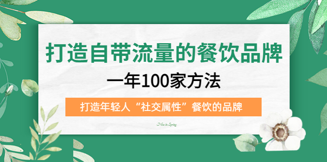 打造自带流量的餐饮品牌：一年100家方法 打造年轻人“社交属性”餐饮的品牌-选优云网创