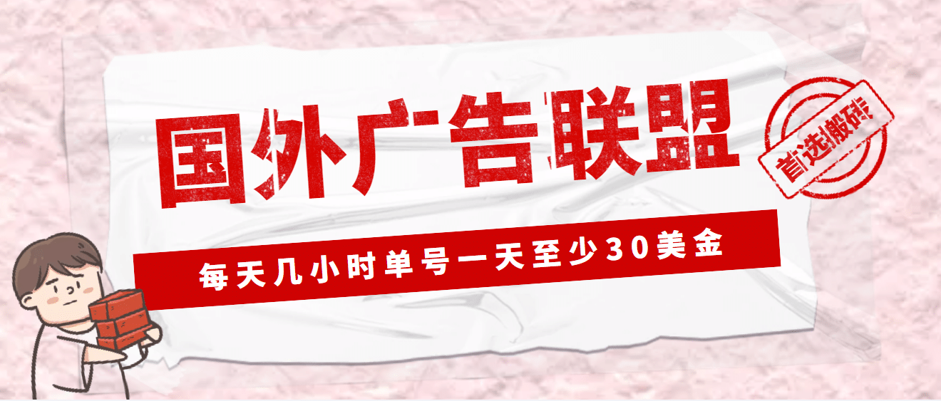 外面收费1980最新国外LEAD广告联盟搬砖项目，单号一天至少30美元(详细教程)-选优云网创