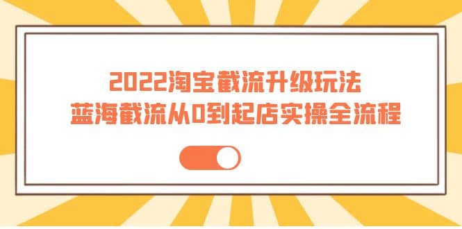 2022淘宝截流升级玩法：蓝海截流从0到起店实操全流程 价值千元-选优云网创