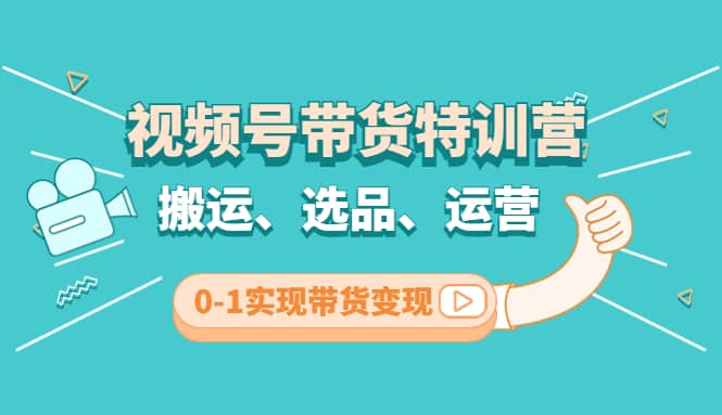 视频号带货特训营(第3期)：搬运、选品、运营、0-1实现带货变现-选优云网创