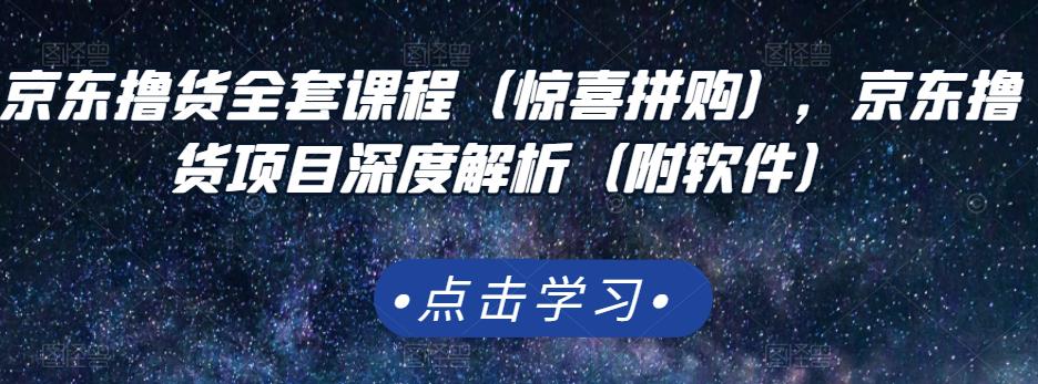 京东撸货全套课程（惊喜拼购），京东撸货项目深度解析（附软件）-选优云网创