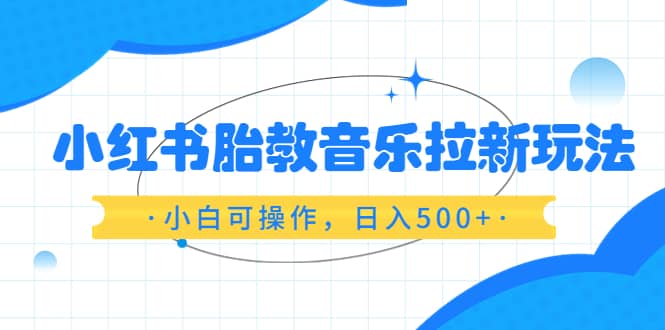 小红书胎教音乐拉新玩法，小白可操作，日入500+（资料已打包）-选优云网创