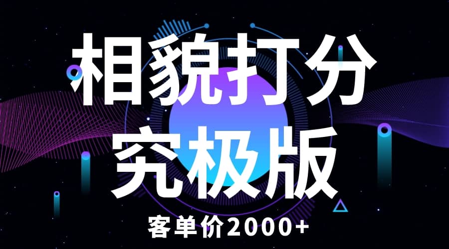 相貌打分究极版，客单价2000+纯新手小白就可操作的项目-选优云网创