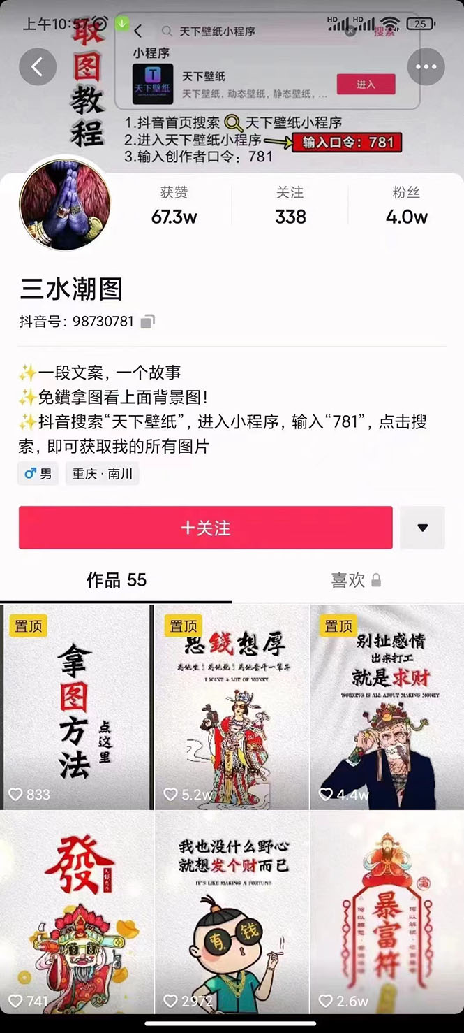 国潮壁纸变现项目，新手可操作日赚200+【素材+软件+教程】-选优云网创