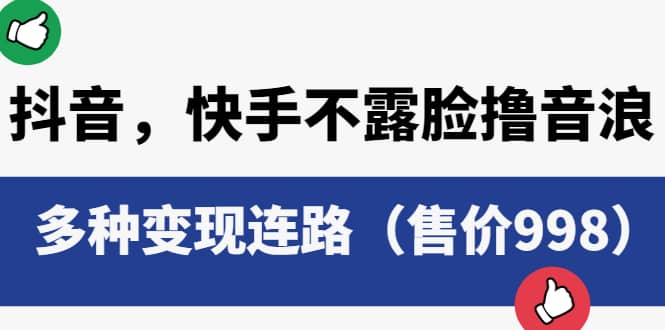 抖音，快手不露脸撸音浪项目，多种变现连路（售价998）-选优云网创